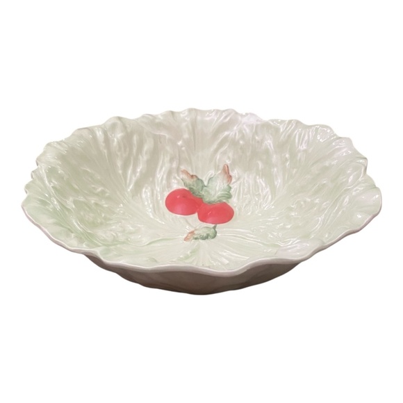 Vtg Carlton Ware ceramic lettuce leaf & tomato salad bowl & matching spoon rest - Picture 6 of 16